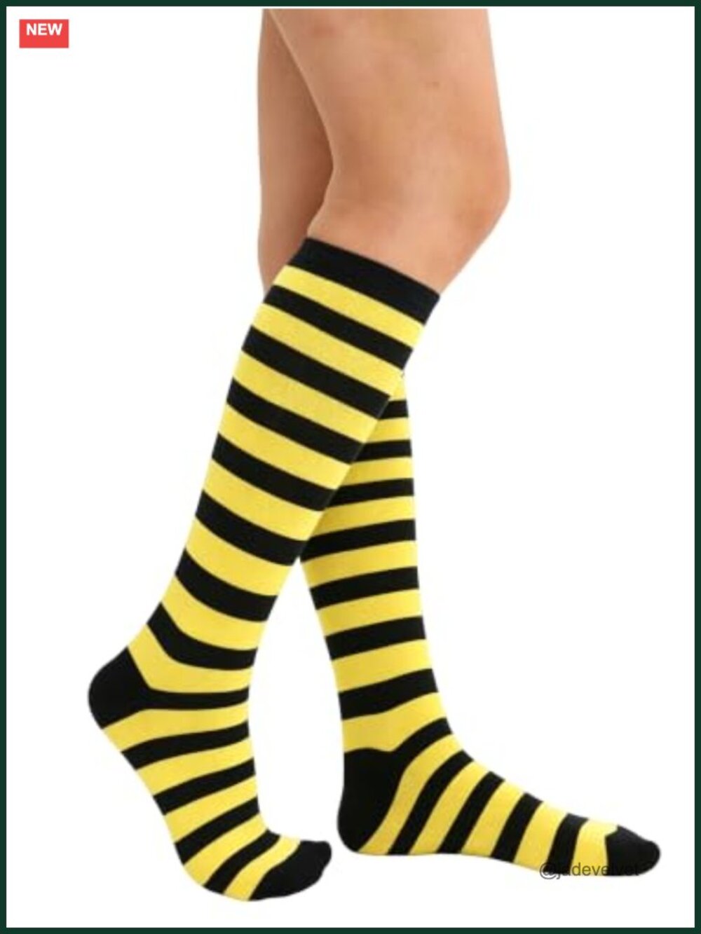 Striped Knee High Socks Women Cotton Spandex Athletic
